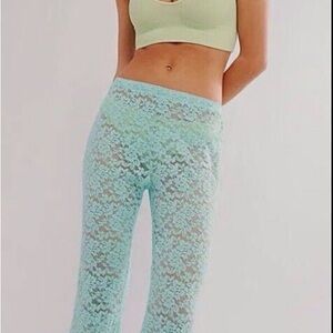 Free People Intimately Mint Lace Pants